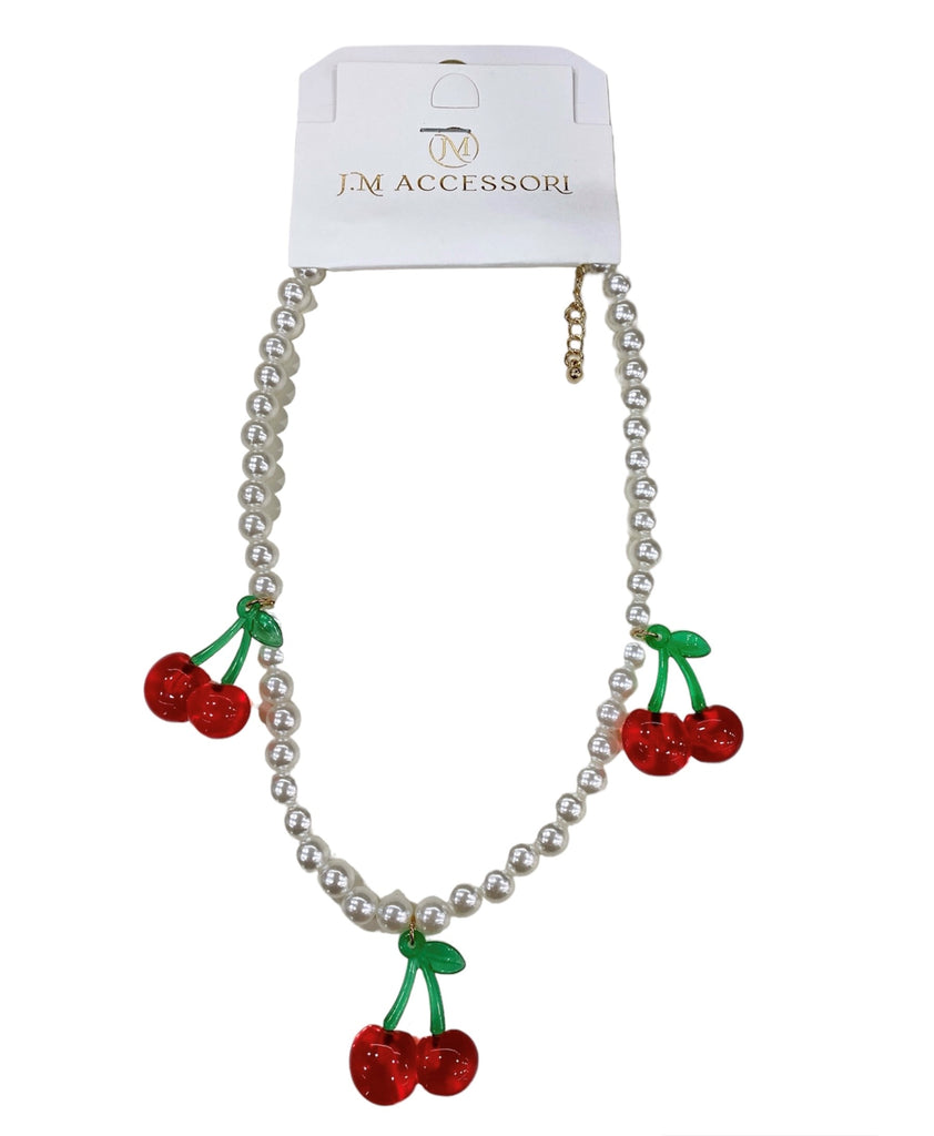 Cherry - Collana Perle Con Ciliegie