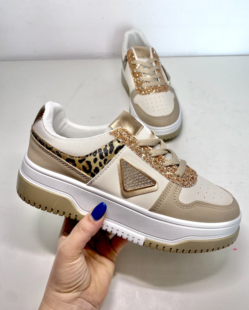 Daisy - Sneaker Beige/Leopardata