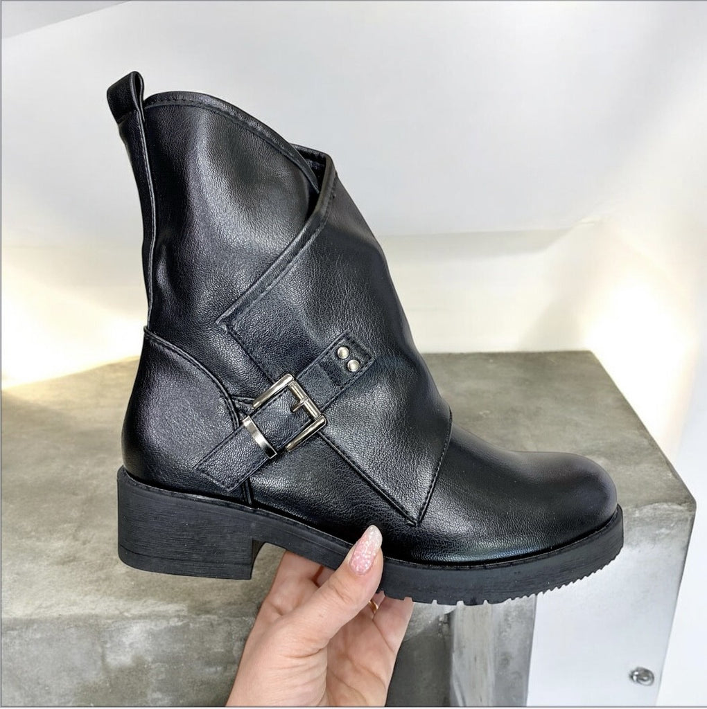 Magda - Stivaletto Biker Nero