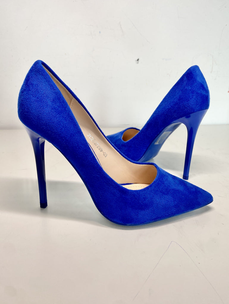 Marion - Dècolletè Blu Elettrico Camoscio