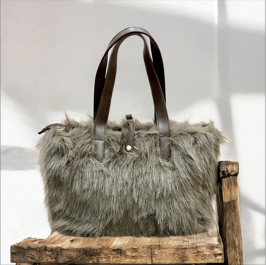 Carry - Borsetta Fango Pelliccia