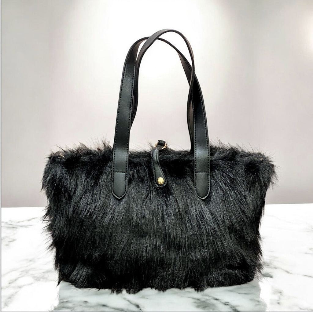 Carry - Borsetta Nera Pelliccia