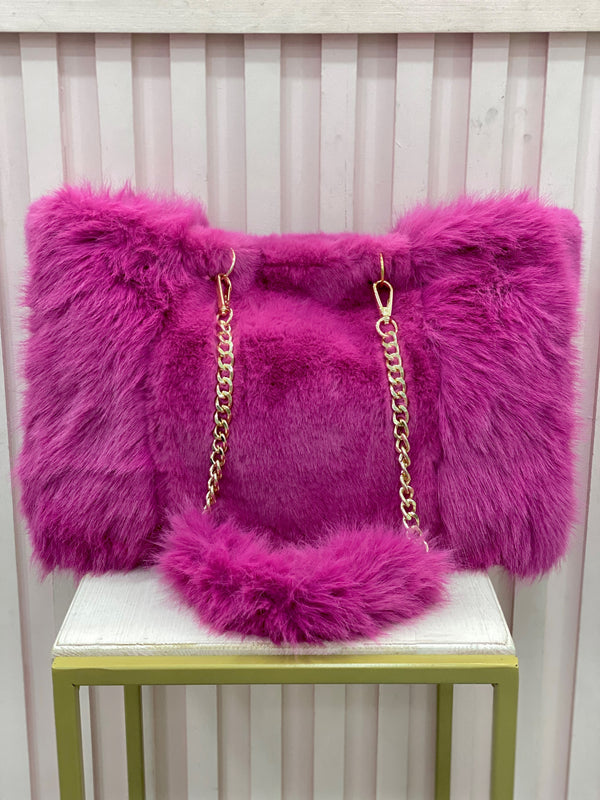 Nuvola - Borsa Magenta Pelliccia