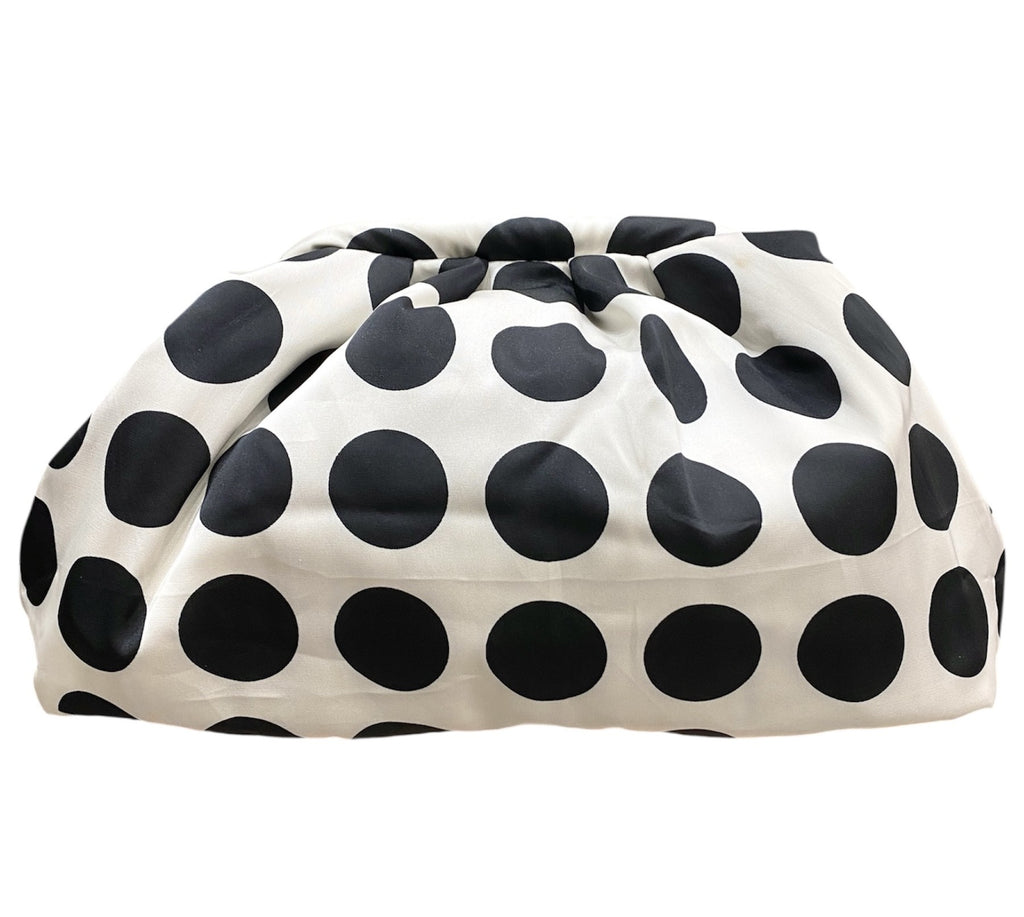 Silvia - Borsa Bianca Con Pois Neri