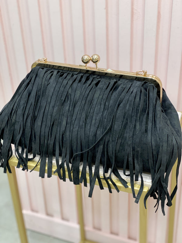 Fabiana - Borsa Con Frange Nera