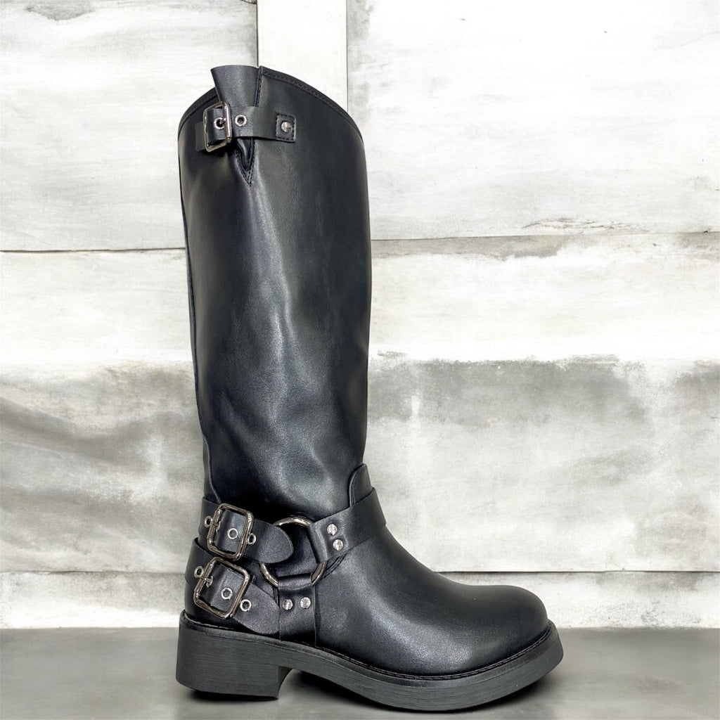 Hailey - Stivale Biker Nero
