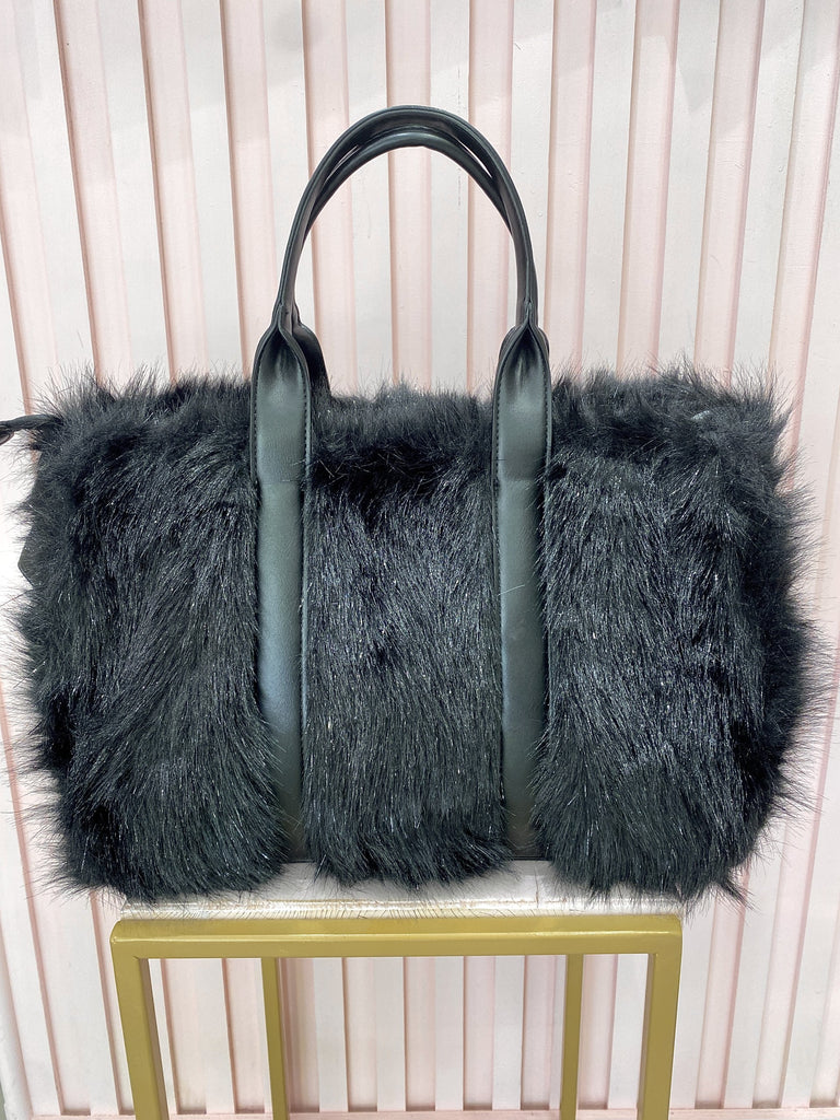 Jacqueline - Borsa Pelliccia Nera
