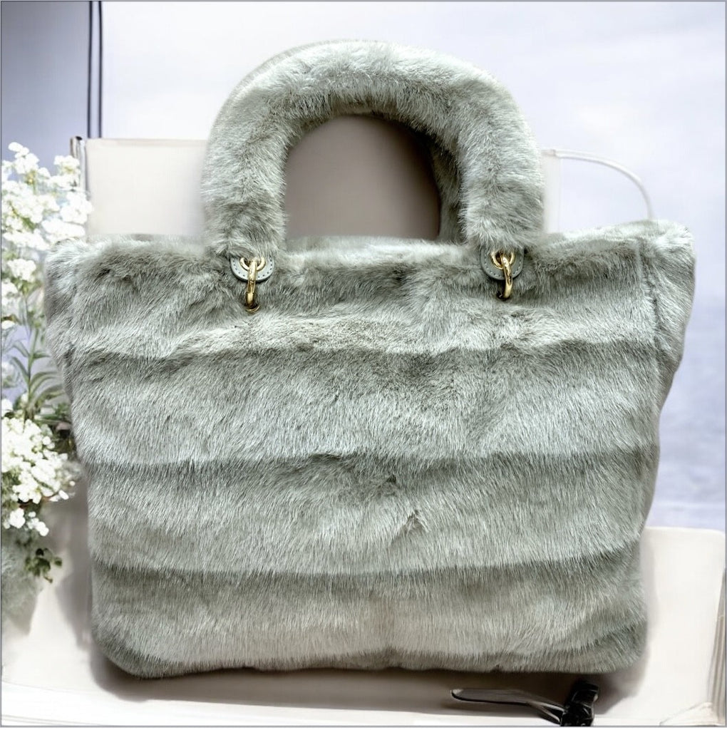 Melody - Borsa Grigia Pelliccia