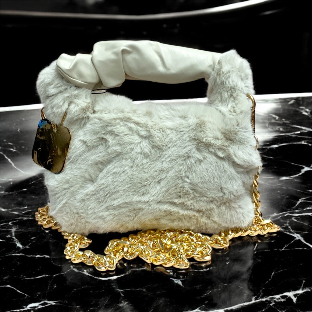 Octavia - Borsetta Beige Pelliccia