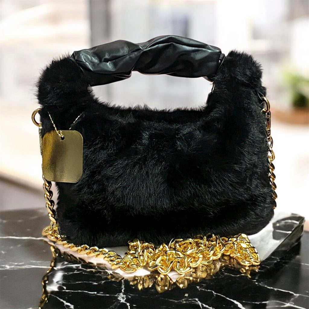 Octavia - Borsetta Nera Pelliccia