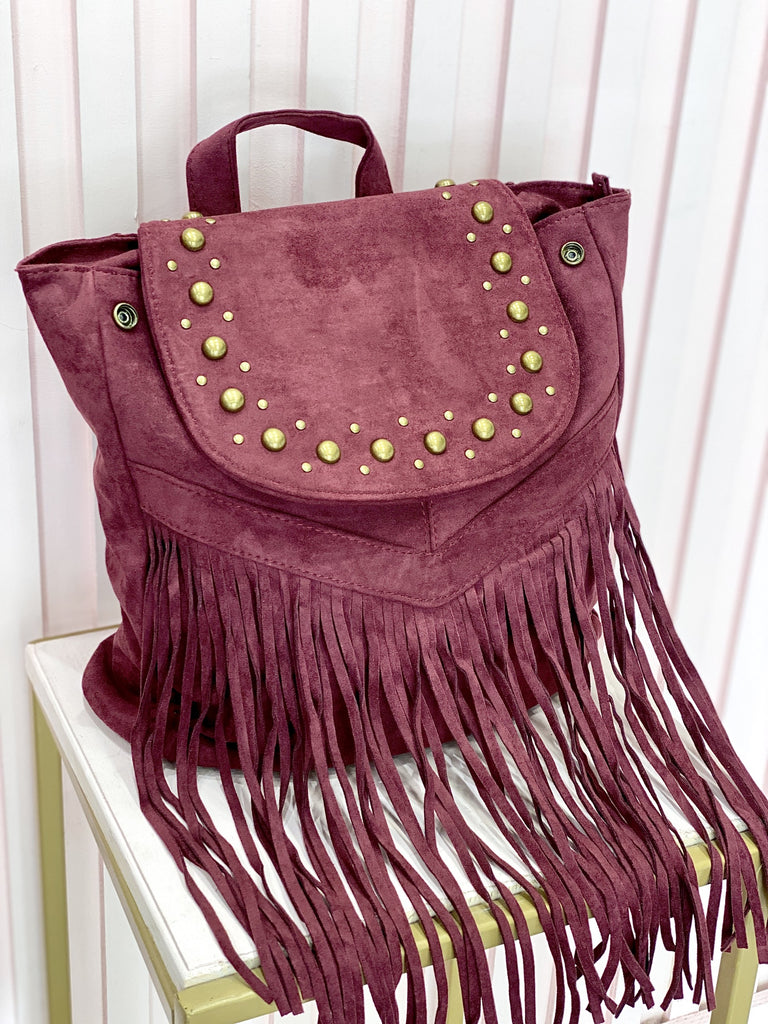 Tessa - Zaino Bordeaux Con Frange
