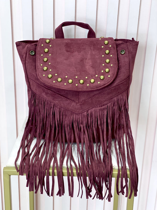 Tessa - Zaino Bordeaux Con Frange