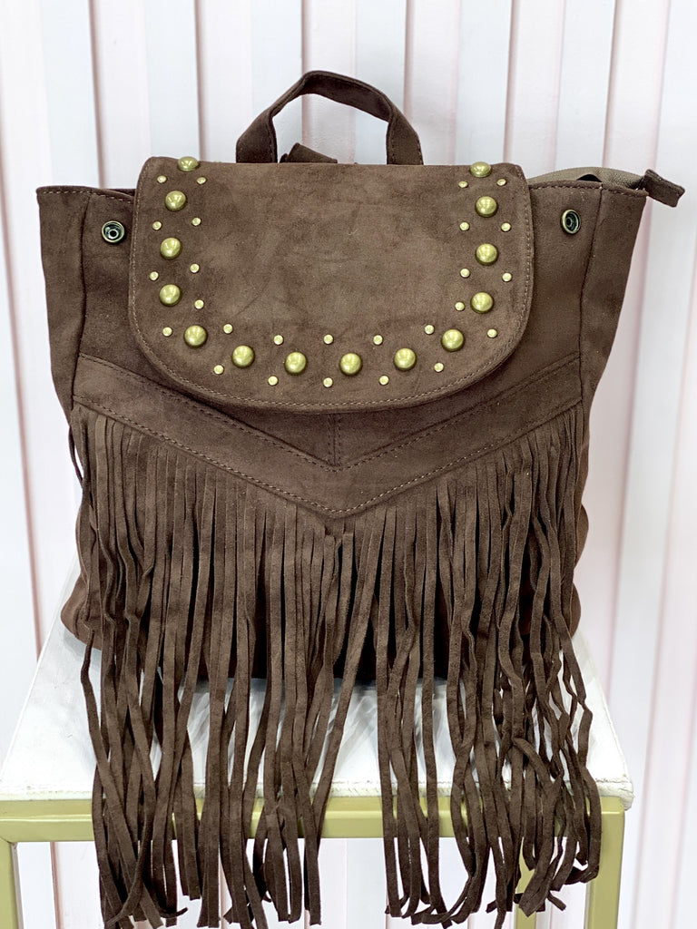 Tessa - Zaino Marrone Con Frange