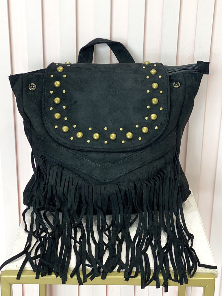 Tessa - Zaino Nero Con Frange