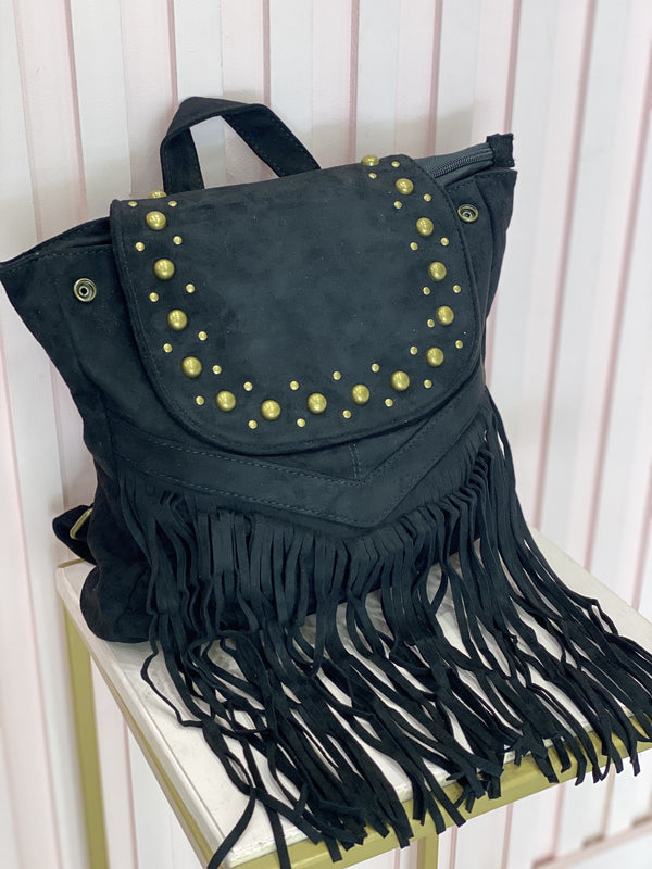 Tessa - Zaino Nero Con Frange