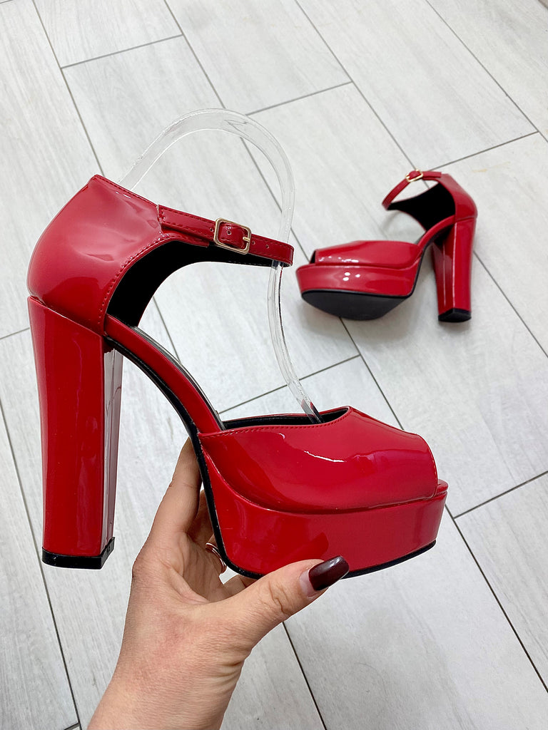 Romina - Sandalo Vernice Rosso